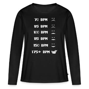EDM Hardstyle DNB Festival 175+ BPM - T-shirt manches longues Premium bio Femme - noir - Devant - Julia (174cm)