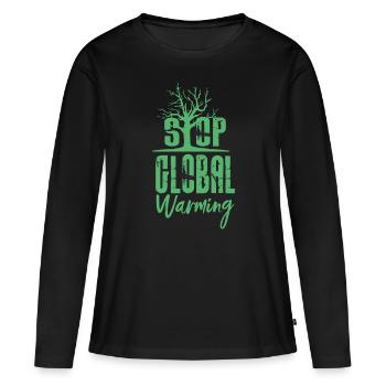 Changement climatique Changement climatique Changement climatique Changement climatique - T-shirt manches longues Premium bio Femme - noir - Devant - Julia (174cm)