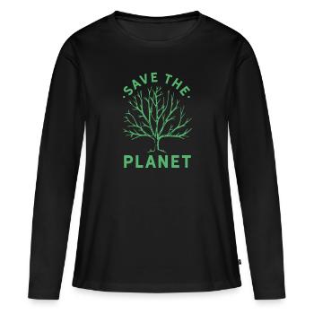 Climat L’environnement sauver le réchauffement climatique Changement climatique - T-shirt manches longues Premium bio Femme - noir - Devant - Julia (174cm)