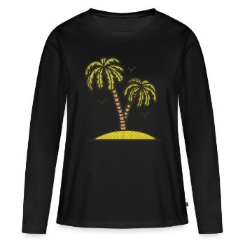 L’île - T-shirt manches longues Premium bio Femme - noir - Devant - Julia (174cm)