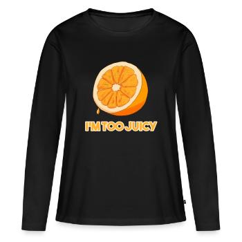 Jus de fruits orange Jus de fruits d'orange - T-shirt manches longues Premium bio Femme - noir - Devant - Julia (174cm)