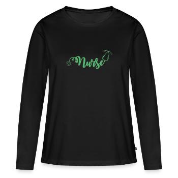 Infirmière infirmière - T-shirt manches longues Premium bio Femme - noir - Devant - Julia (174cm)