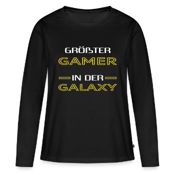 Gaming Gaming Gaming Gaming - Frauen Premium Bio Langarmshirt - Schwarz - Vorne - Julia (174cm)