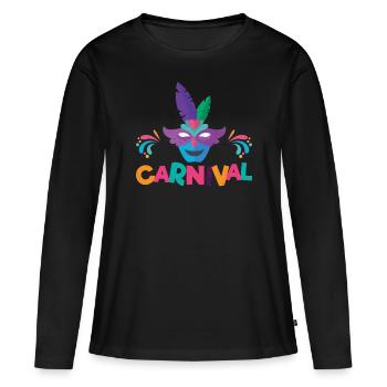 Carnaval carnaval carnaval de nuit Helau costume cadeau - T-shirt manches longues Premium bio Femme - noir - Devant - Julia (174cm)