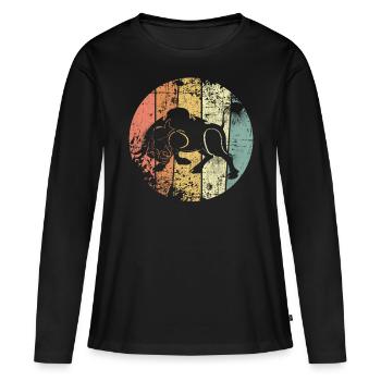 Bulles - T-shirt manches longues Premium bio Femme - noir - Devant - Julia (174cm)