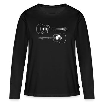 Guitare Guitare Western E Guitare - T-shirt manches longues Premium bio Femme - noir - Devant - Julia (174cm)