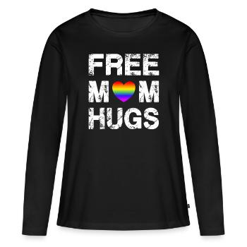 Free Mom Hugs Rainbow LGBT Gay Pride Flag - T-shirt manches longues Premium bio Femme - noir - Devant - Julia (174cm)