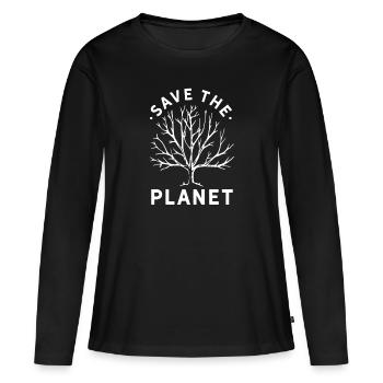 Changement climatique Changement climatique Changement climatique Changement climatique - T-shirt manches longues Premium bio Femme - noir - Devant - Julia (174cm)