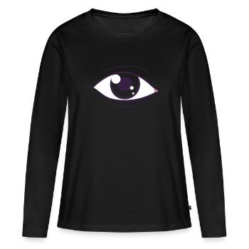 Œil - T-shirt manches longues Premium bio Femme - noir - Devant - Julia (174cm)