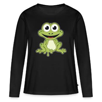 Grenouille quark animal faune nature forêt grenouilles - T-shirt manches longues Premium bio Femme - noir - Devant - Julia (174cm)