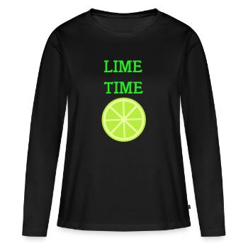 lime - Women's Premium Organic Long Sleeve Shirt - black - Front - Julia (174cm)