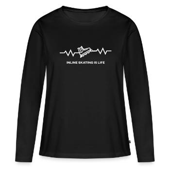 Inline Skating - Frauen Premium Bio Langarmshirt - Schwarz - Vorne - Julia (174cm)