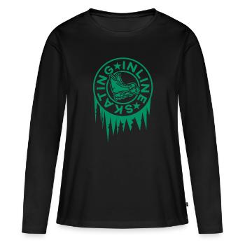 Inline Skating - Frauen Premium Bio Langarmshirt - Schwarz - Vorne - Julia (174cm)