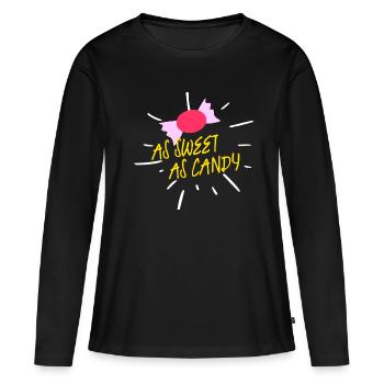 bonbons - T-shirt manches longues Premium bio Femme - noir - Devant - Julia (174cm)