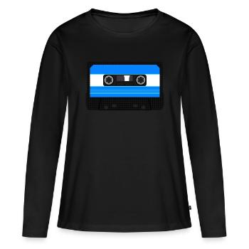 SA90, cassette audio, cassette de musique, cassette audio - T-shirt manches longues Premium bio Femme - noir - Devant - Julia (174cm)