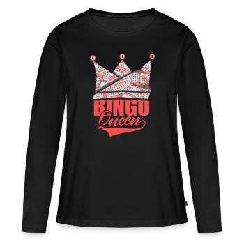 Bingo Queen - Jackpot - Couronne - T-shirt manches longues Premium bio Femme - noir - Devant - Julia (174cm)
