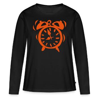 reveil matin sonnerie alarme 2 05 - T-shirt manches longues Premium bio Femme - noir - Devant - Julia (174cm)