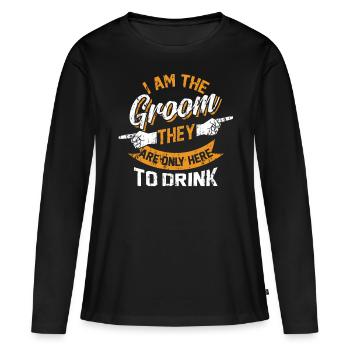 Célibataire - T-shirt manches longues Premium bio Femme - noir - Devant - Julia (174cm)