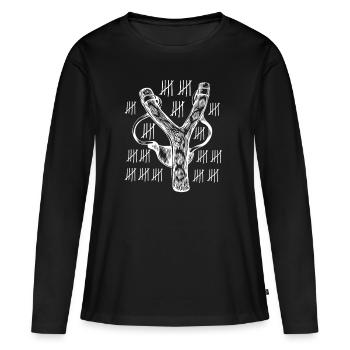 Impressionnant et cool Slingshot Tshirt Design Slingshot - T-shirt manches longues Premium bio Femme - noir - Devant - Julia (174cm)
