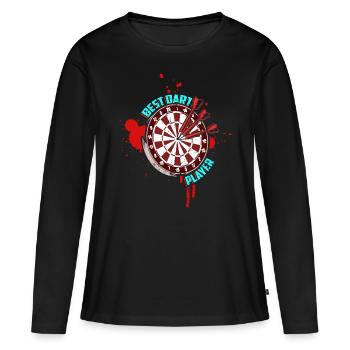 Bester Dartspieler Darter Dart Spieler 180 Darts - Frauen Premium Bio Langarmshirt - Schwarz - Vorne - Julia (174cm)
