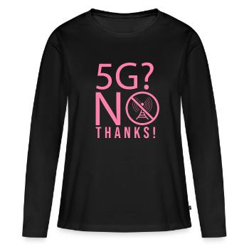 Netzwerk 5G Mobilfunk Gegen 5G Strahlung - Frauen Premium Bio Langarmshirt - Schwarz - Vorne - Julia (174cm)