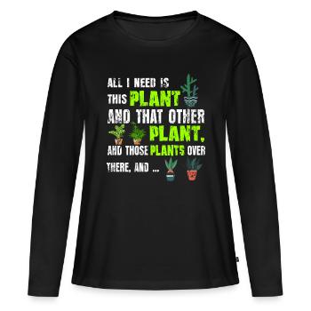 Plant lovers - Women's Premium Organic Long Sleeve Shirt - black - Front - Julia (174cm)