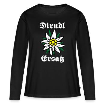 Ersatz Dirndl - Frauen Premium Bio Langarmshirt - Schwarz - Vorne - Julia (174cm)