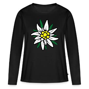 Edelweiß Edelweiss Alpen-Edelweiß - T-shirt manches longues Premium bio Femme - noir - Devant - Julia (174cm)