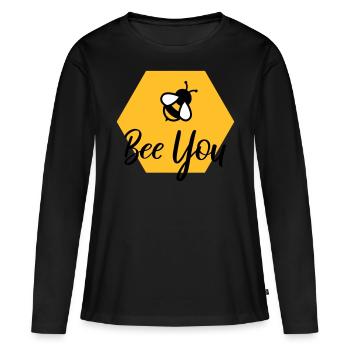 Bee you - T-shirt manches longues Premium bio Femme - noir - Devant - Julia (174cm)