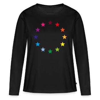 Europe Star Brexit LGBT Gift Rainbow Gay - Women's Premium Organic Long Sleeve Shirt - black - Front - Julia (174cm)