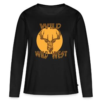 Cowboy Viehtreiber Kühe Wilder Westen - T-shirt manches longues Premium bio Femme - noir - Devant - Julia (174cm)