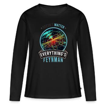 Feynman Vintage - n'a pas d'importance - T-shirt manches longues Premium bio Femme - noir - Devant - Julia (174cm)