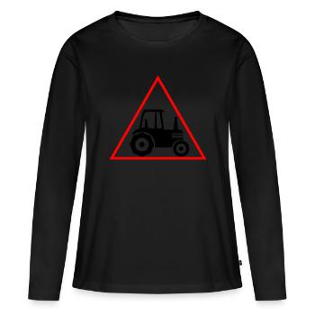 Achtung Tracktor Trecker Landwirt Farmer Bauer - Women's Premium Organic Long Sleeve Shirt - black - Front - Julia (174cm)