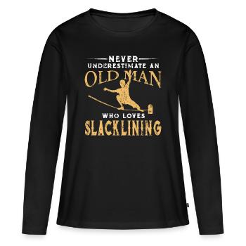 Slackline Old Man - Women's Premium Organic Long Sleeve Shirt - black - Front - Julia (174cm)