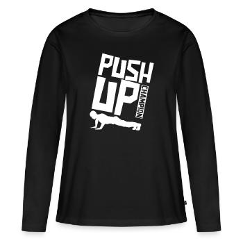 Fitness Pompes Pompes De Poids De Poids Gym - T-shirt manches longues Premium bio Femme - noir - Devant - Julia (174cm)