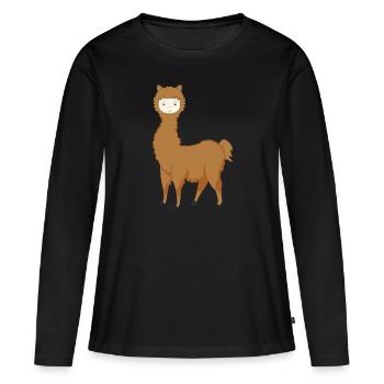 Lama Alpaca Cute Cute Cute Cute LlamaFan - Women's Premium Organic Long Sleeve Shirt - black - Front - Julia (174cm)