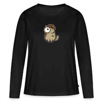 Sherlock Meows Détective Meow Miau Agent - T-shirt manches longues Premium bio Femme - noir - Devant - Julia (174cm)