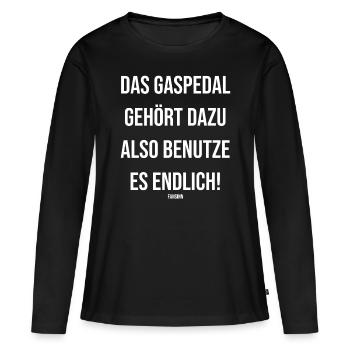 Accélérateur de voiture fcc conduite conduite cadeau drôle - T-shirt manches longues Premium bio Femme - noir - Devant - Julia (174cm)