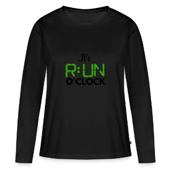 Run O'clock Running Jogging Running Sport - Women's Premium Organic Long Sleeve Shirt - black - Front - Julia (174cm)