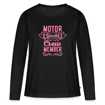 Boot Besatzung Yachtclub Yachten Yacht Motoryacht - Frauen Premium Bio Langarmshirt - Schwarz - Vorne - Julia (174cm)