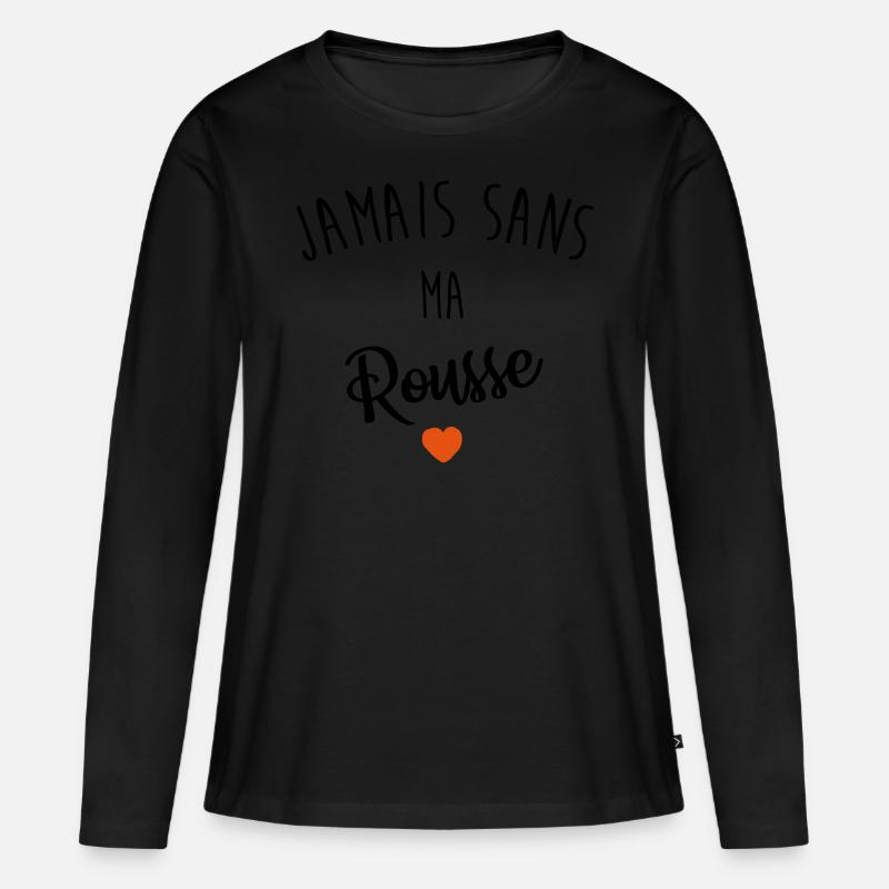 Niemals ohne meinen Rotschopf - Frauen Premium Bio Langarmshirt - Schwarz