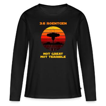 3.6. Roentgen Pas Grand Pas Terrible - T-shirt manches longues Premium bio Femme - noir - Devant - Julia (174cm)