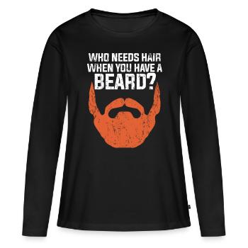 Haare Glatze - Frauen Premium Bio Langarmshirt - Schwarz - Vorne - Julia (174cm)