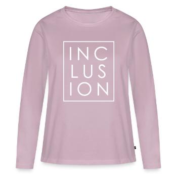 Idéal pour toutes les occasions Inclusion Tee Inclusion - T-shirt manches longues Premium bio Femme - rose poudré - Devant - Julia (174cm)