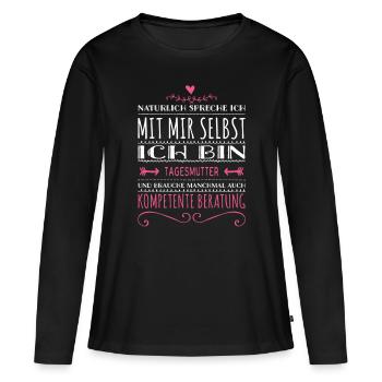 Tagesmutter Geschenk Abschiedsgeschenk Geburtstag - Frauen Premium Bio Langarmshirt - Schwarz - Vorne - Julia (174cm)
