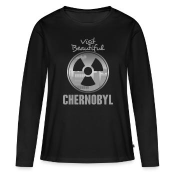 Tchernobyl Ukraine - T-shirt manches longues Premium bio Femme - noir - Devant - Julia (174cm)