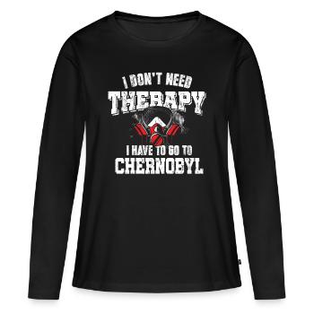 Thérapie de voyage de Tchernobyl - T-shirt manches longues Premium bio Femme - noir - Devant - Julia (174cm)