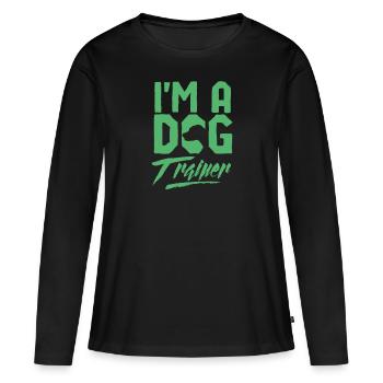Dog training - Women's Premium Organic Long Sleeve Shirt - black - Front - Julia (174cm)