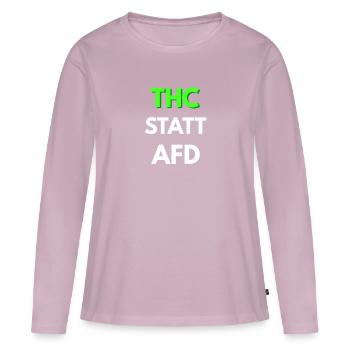 THC Statt AFD Anti Humanist Links Linke 420 - Frauen Premium Bio Langarmshirt - Altrosa - Vorne - Julia (174cm)