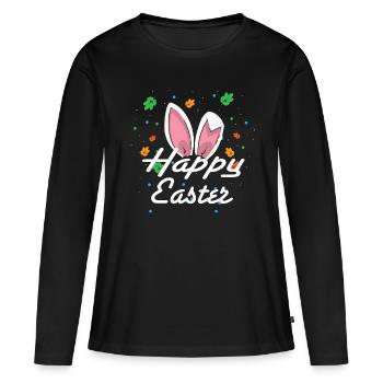 Pâques lapin de Pâques de Pâques de Pâques - T-shirt manches longues Premium bio Femme - noir - Devant - Julia (174cm)